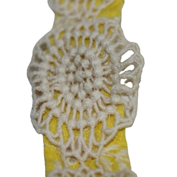 Tibi New York Yellow Halter Sundress Eyelet Crochet Trim Side Pockets Size 6 - Picture 5 of 5